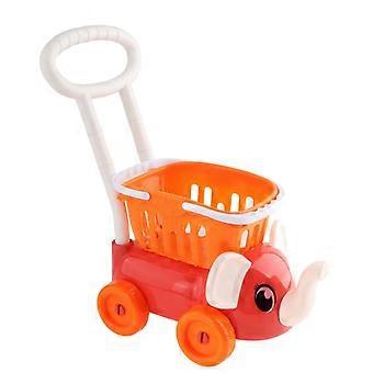 Kids Shopping Cart Toy Green Supermarket Pretend Play Handcart ABS 20x35x45cm Educational Role Play Gift for Boys Girls Home Decoration Storage Trolle