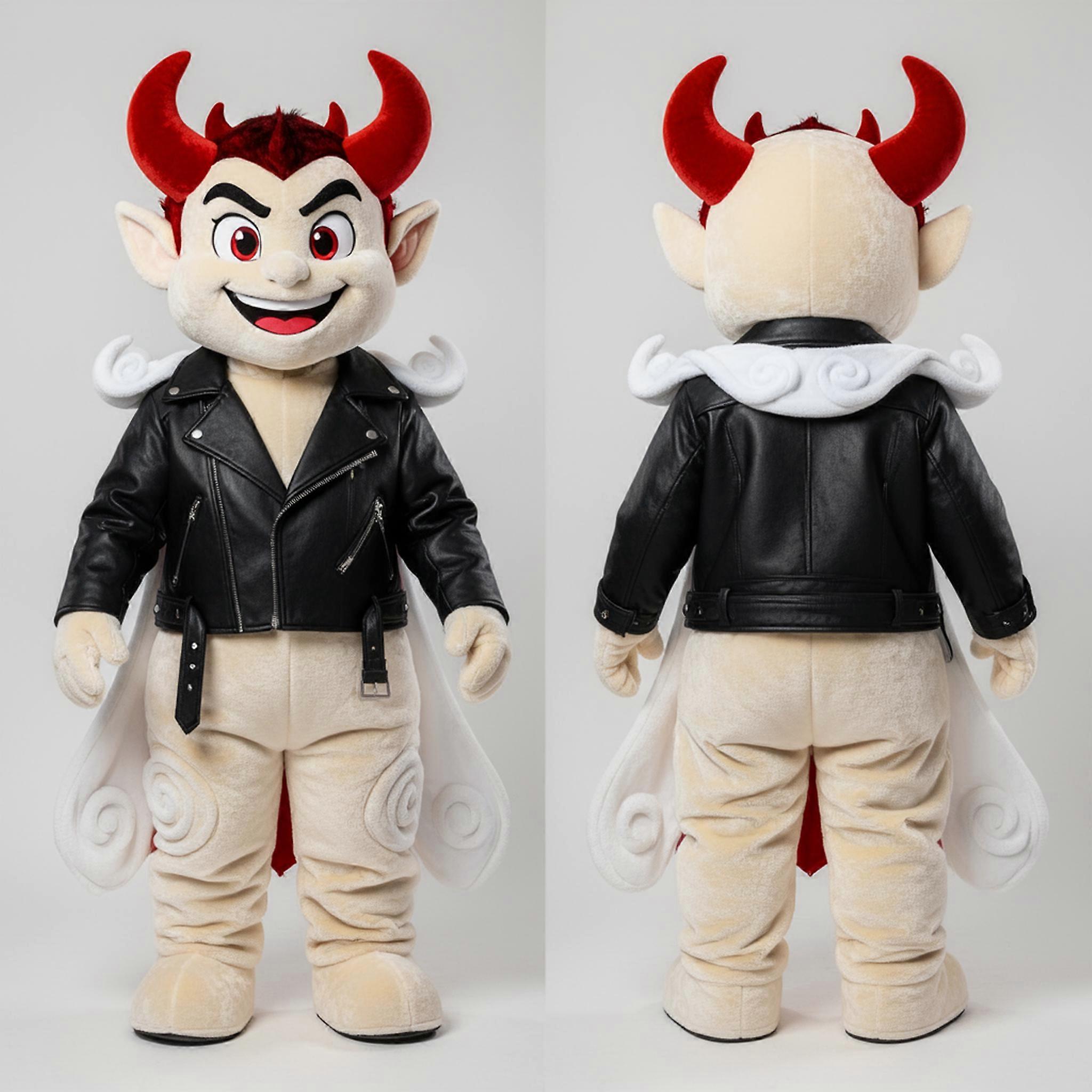 MASTICOT Cream Colored Mischievous Devil Mascot
