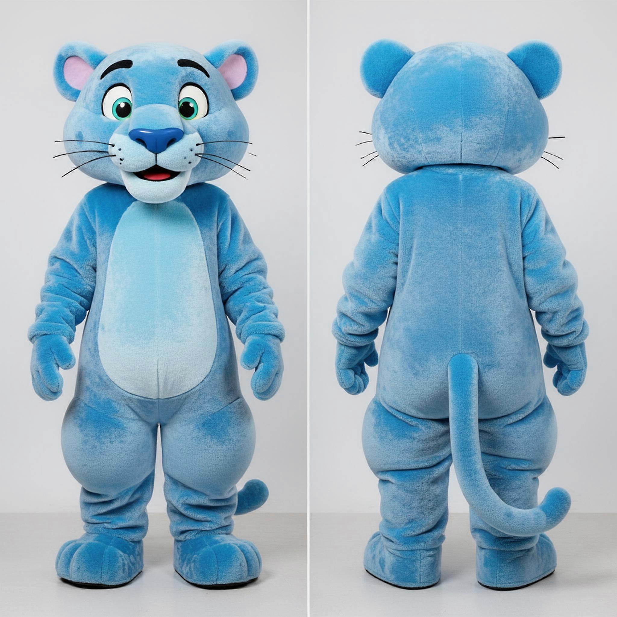 MASTICOT Sky Blue Sleek Panther Mascot