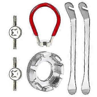 Dropship-6 Pcs Bike Spoke Wrench Kit, Bicycle Spoke Tool Bike Tyre Lever Valve Remover compatible withged Steel, Bike Wheel Spokes Key