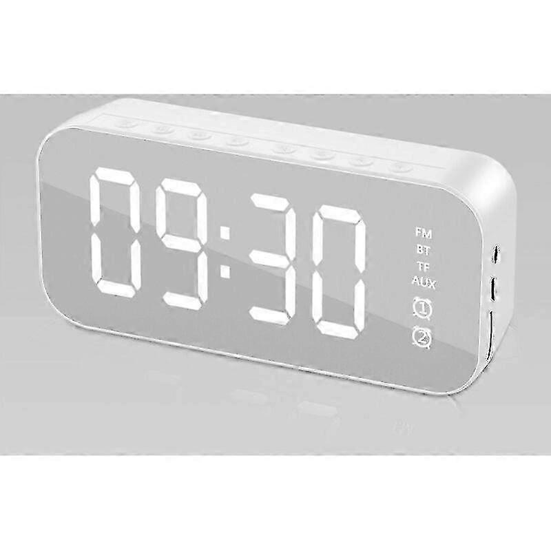 LED Alarm Clock Bluetooth Speaker Mirror
