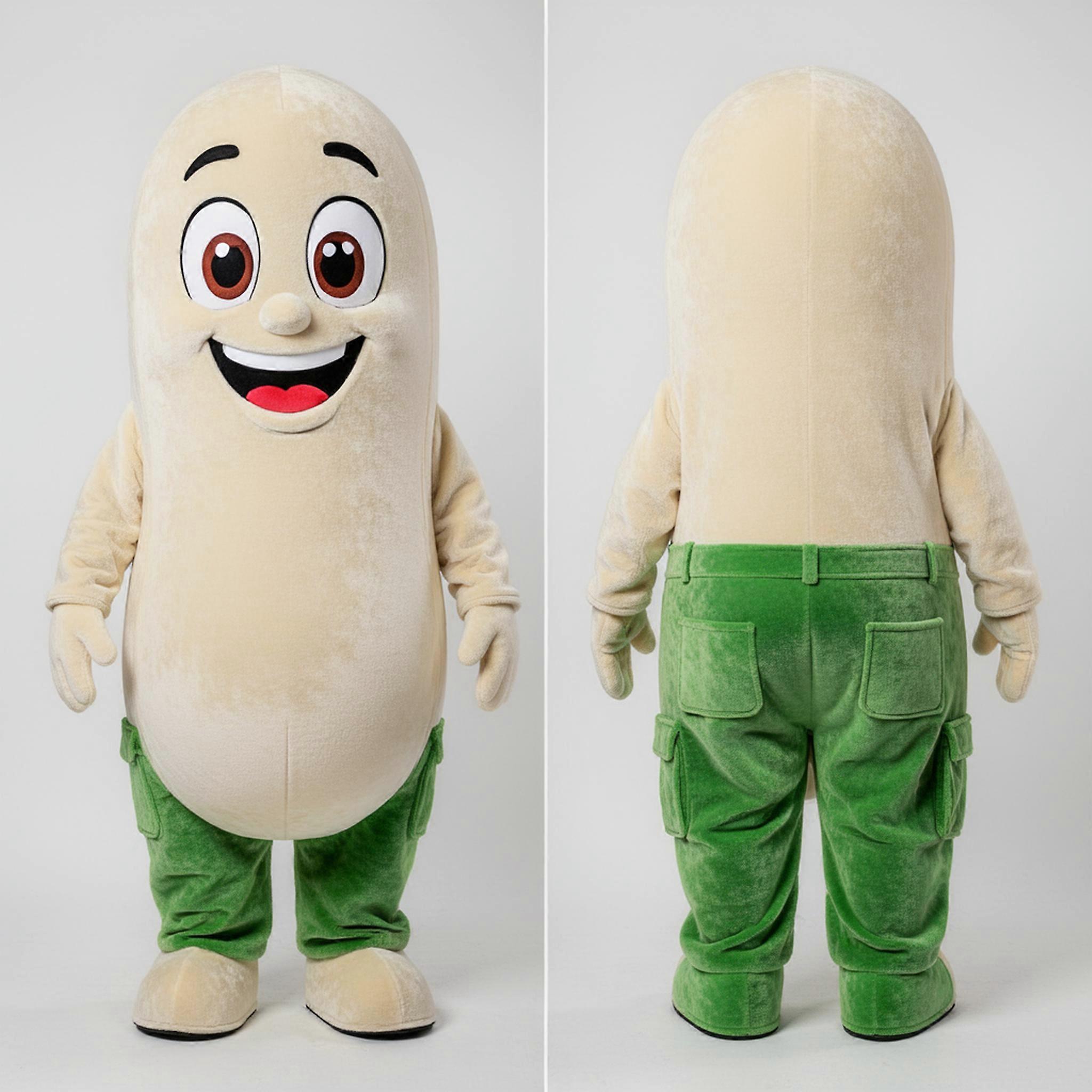 MASTICOT Cream Green Rounded Green Bean Mascot
