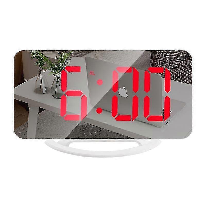 Large LED Mirror Alarm Clock With Dual USB