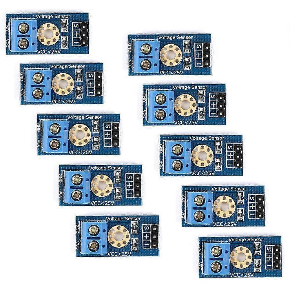 10Pcs DC 0-25V Voltage Sensor Detection Module, Analog Voltage Divider Board for Microcontroller ADC Input-JNNJV
