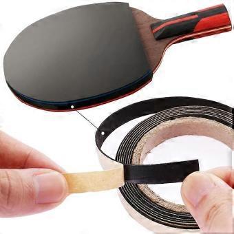 Table Tennis Racket Edge Protector Tape, Thick Sponge Texture, Adjustable, Black, 1cm x 2m, Fits 4-5 Rackets