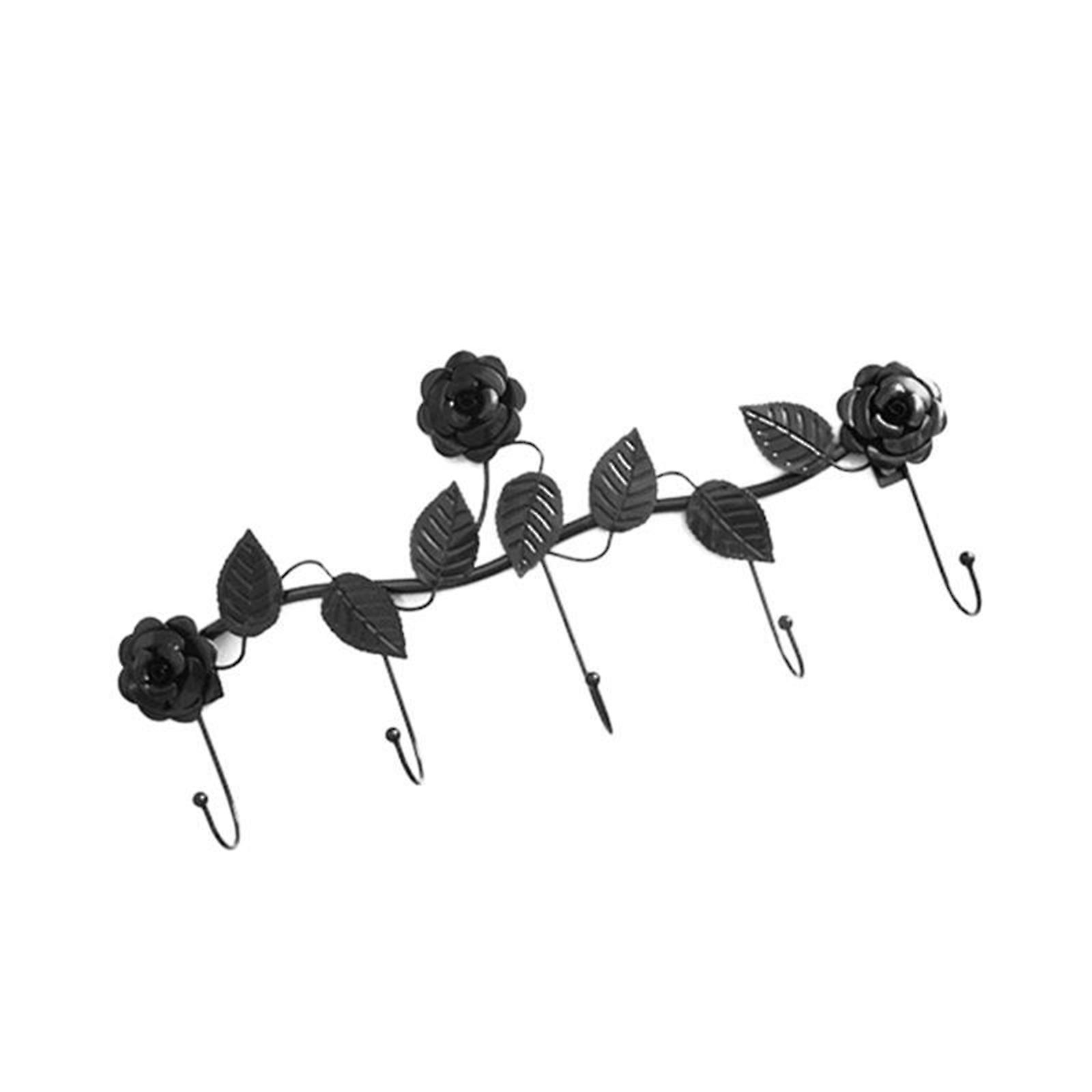 Rose Metal Wall Hooks Multi-function Coat Rack And Hat Rack Decorative Home Storage