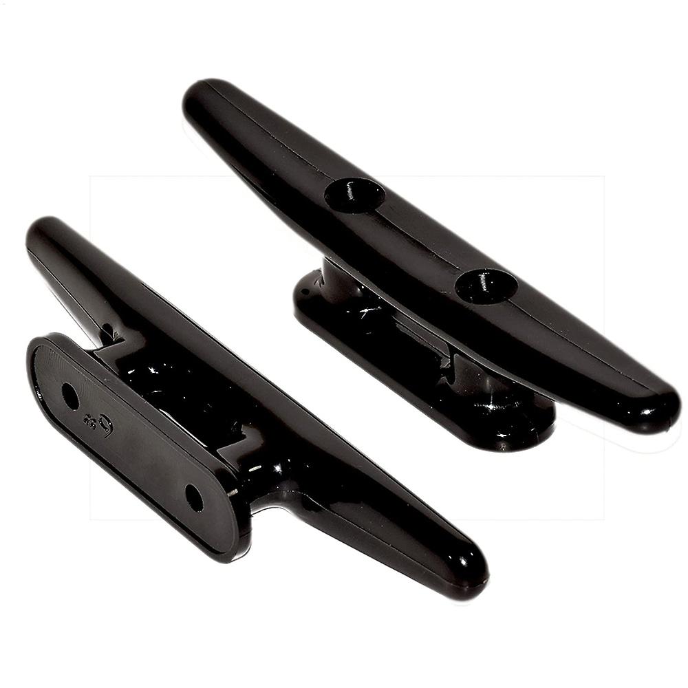 2er-Pack schwarze Nylon-Bootsklampe 6 Zoll - Seilklemme, Bootsanlegestellen - perfekt für Marine, Deck, N