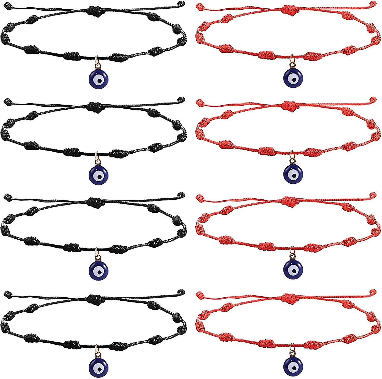 8pcs Evil Eye Bracelets Protection Red String Handmade Amulet Réglable