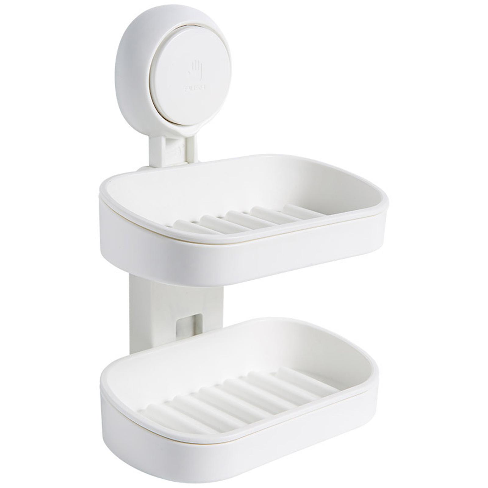 Wall Mounted Double Layer Soap Box Multipurpose Organization for Case