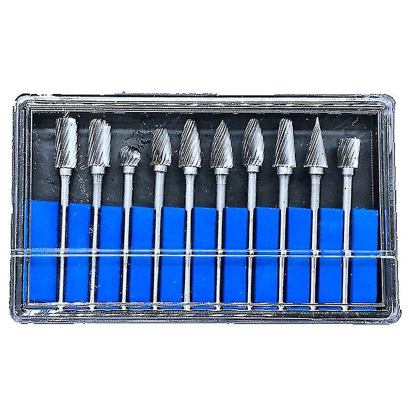 10pcs Tungsten Carbide Double Cut Rotary Burr Set