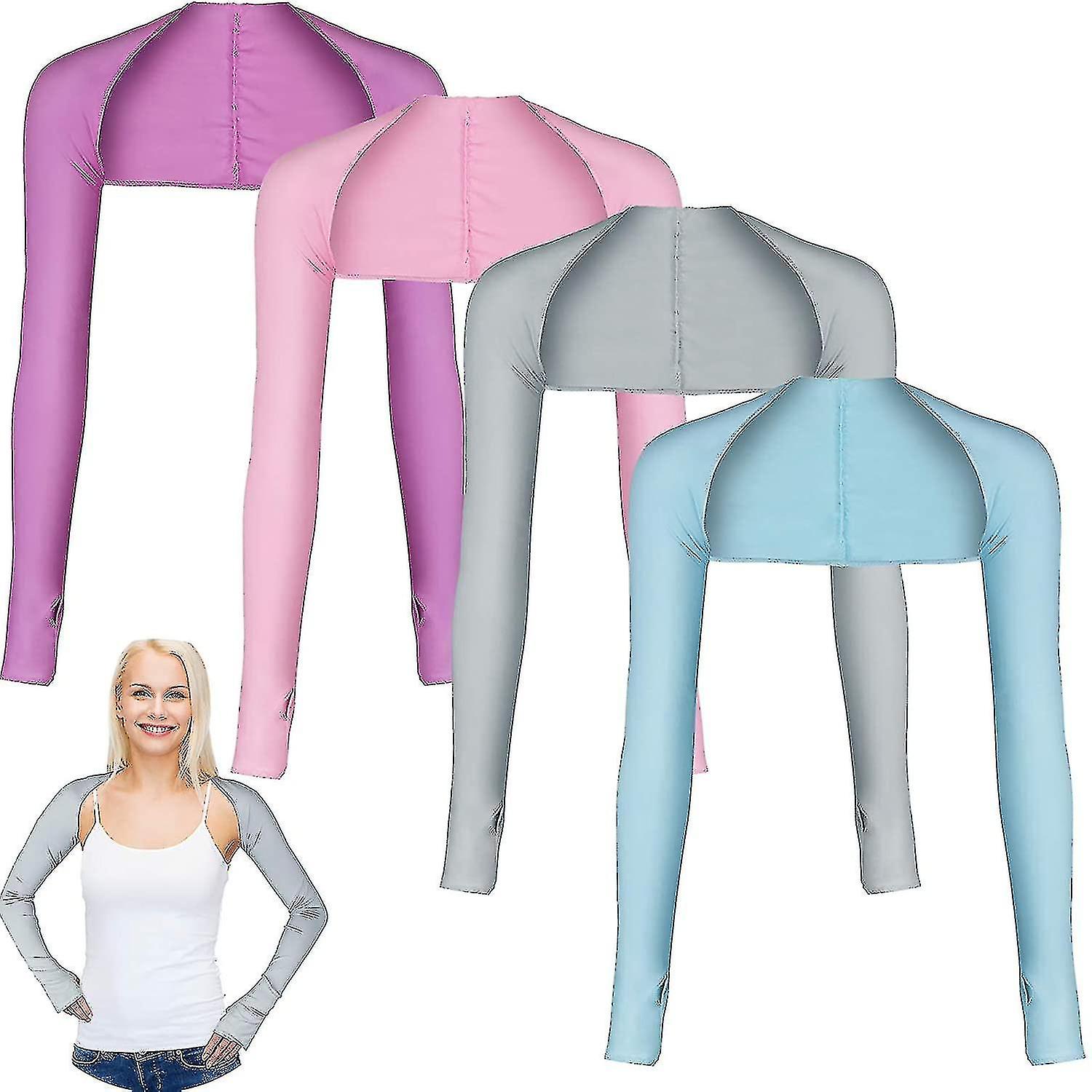 4 Pairs Cooling Shawl Arm Sleeves Sun Protection