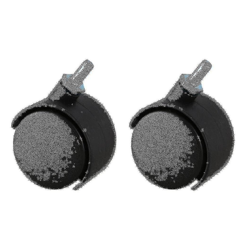 2x 6mm Threaded Stem 40mm Dual Wheel Rotatable Caster Black
