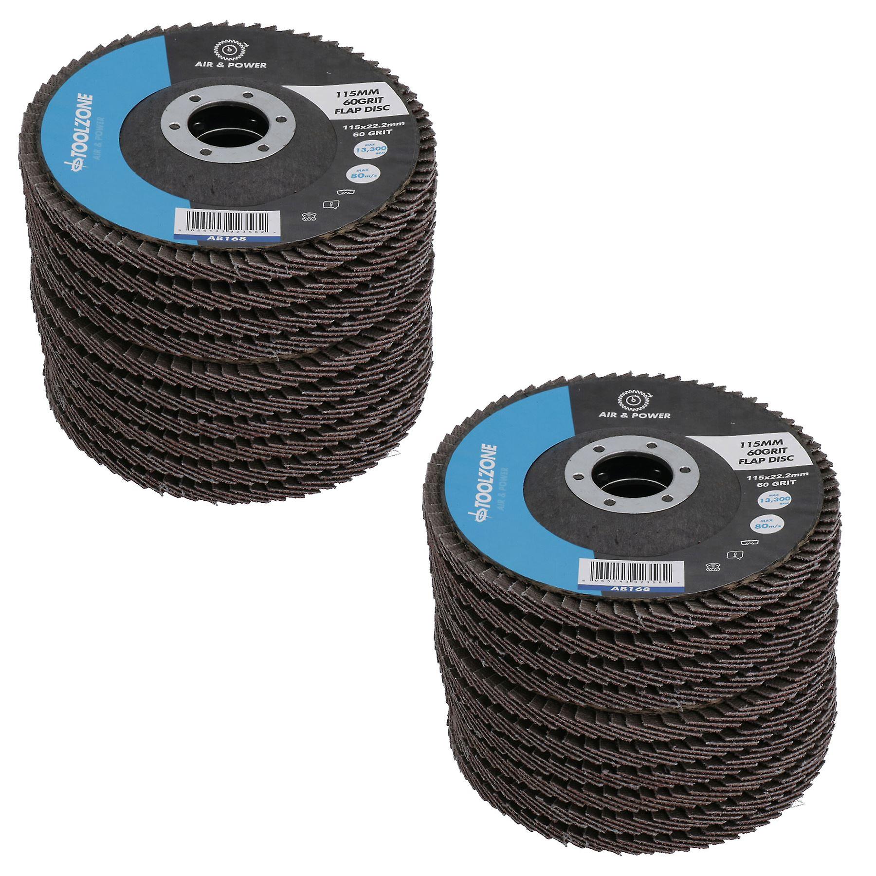 60 Grit Flap Discs Medium Grade Aluminium Oxide Sanding Removal Type 29 20pk