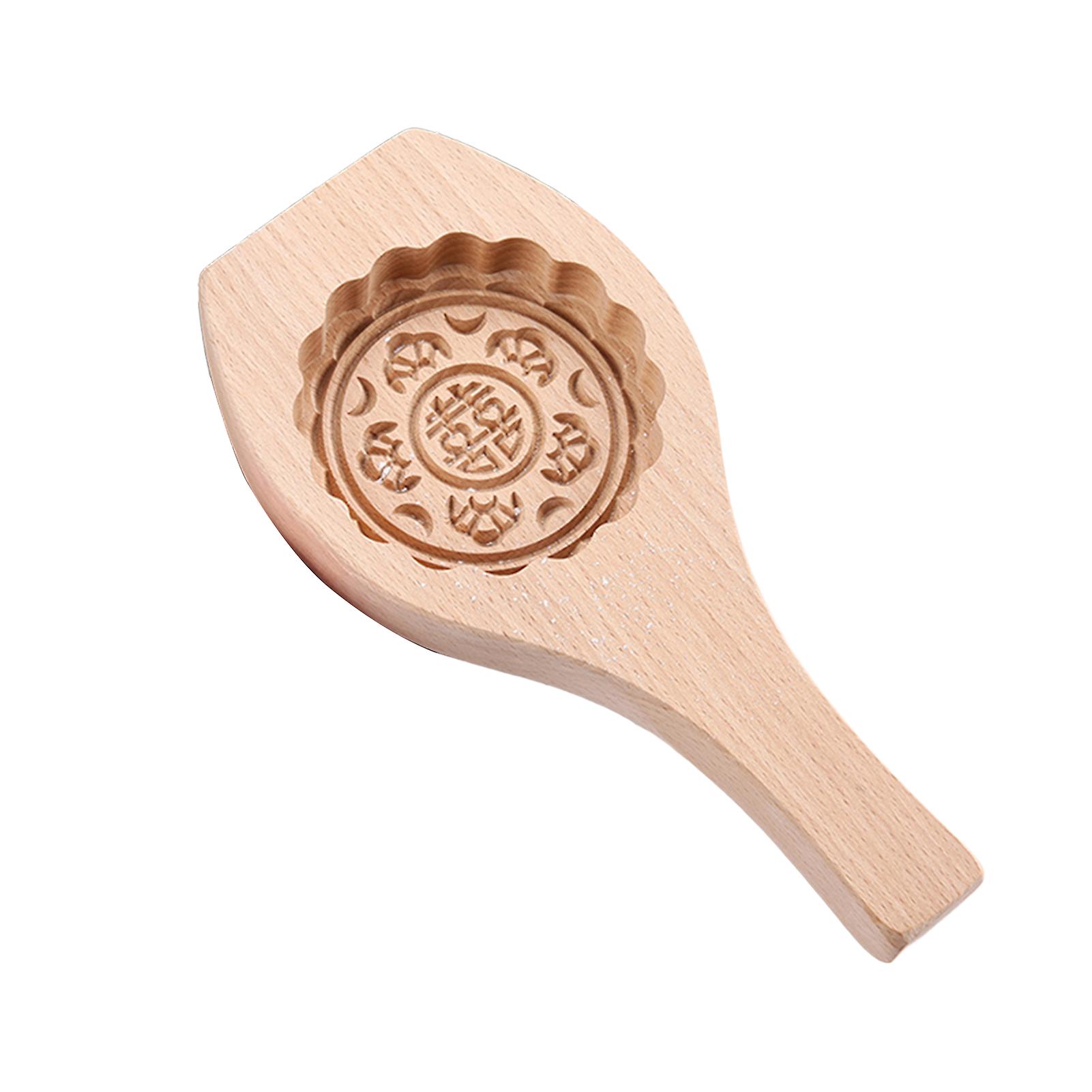 Træ bageform Mooncake Mold 3D Flower Design Mooncake Mold