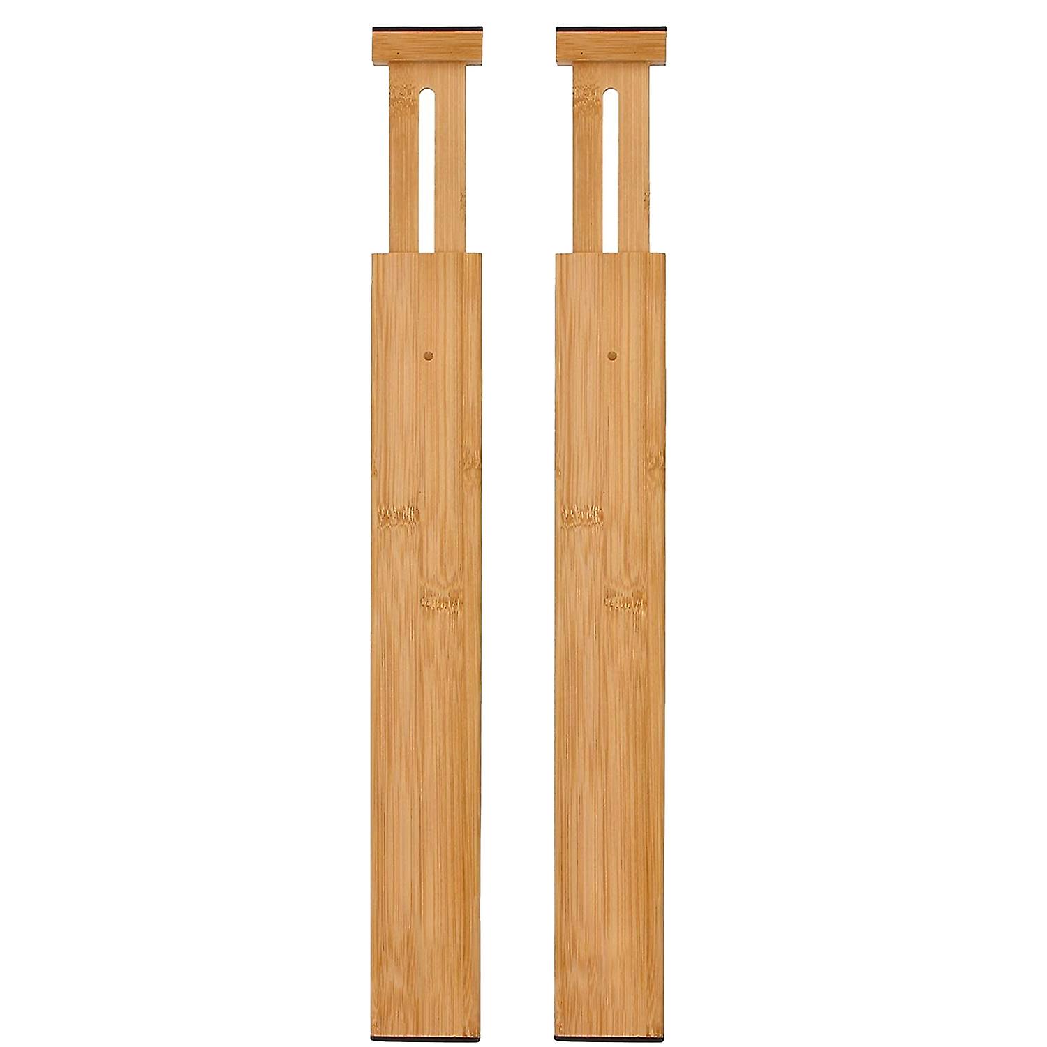 2Pcs/Set Drawer Divider Expandable Bamboo Inserting Long Splitter Drawer Separator Home Accessories