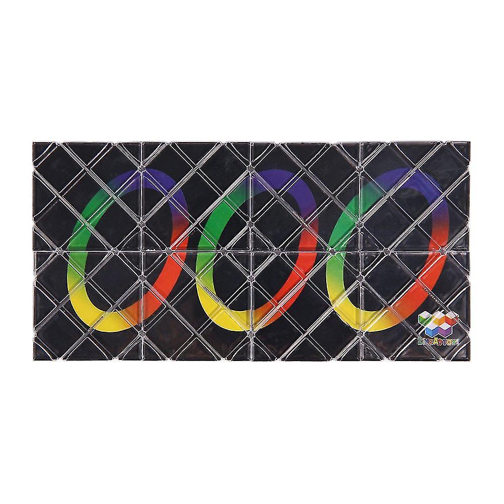 8 Panels 3 Rings Magic Folding Twisty Cube Puzzle, Black