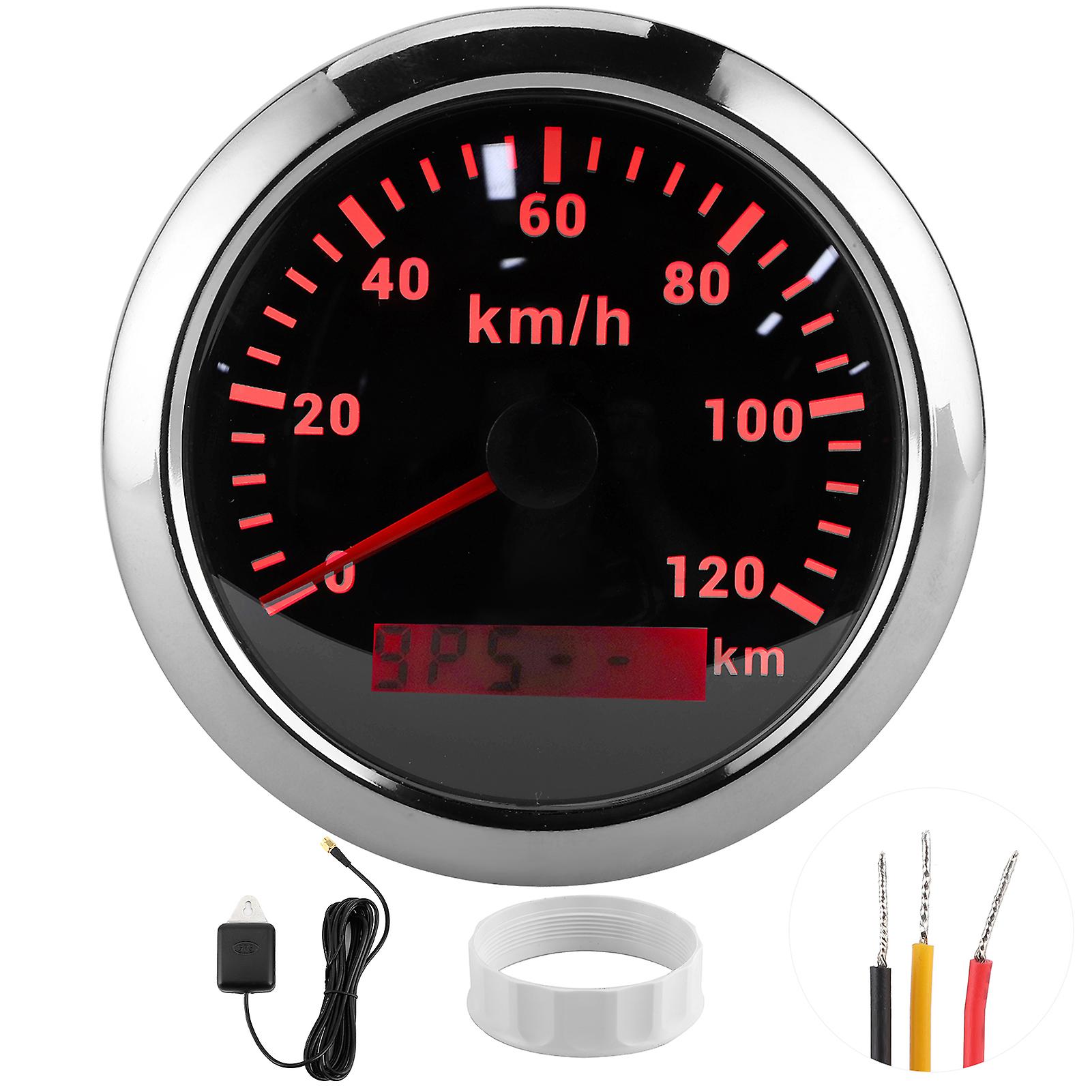 85mm GPS 120KM/H Speedometer Odometer for Boat Yacht Outboard Car Motorcycle Engineering MachineryBlack Dial