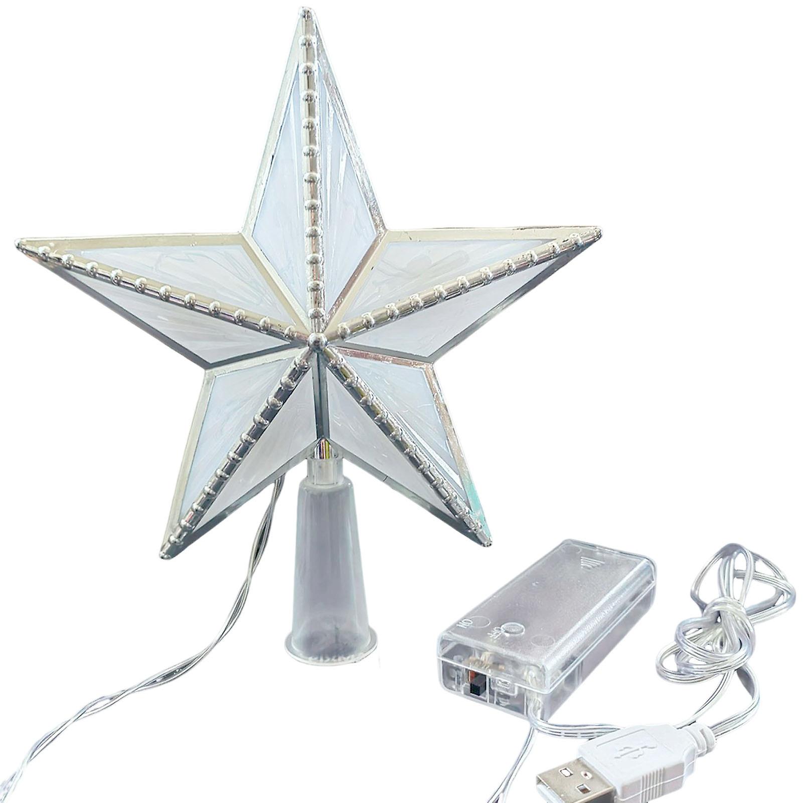 Christmas Decor Tree Top Star Shiny Decorative Star Shape Christmas Tree Topper For Farmhouse Xmas Decorations
