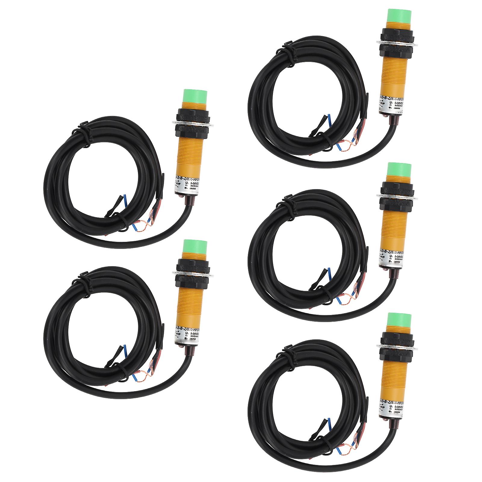 5PCS Approach Sensor Switch Non Embedded NPN ABS Housing Inductive Proximity Sensor 6‑36VDC