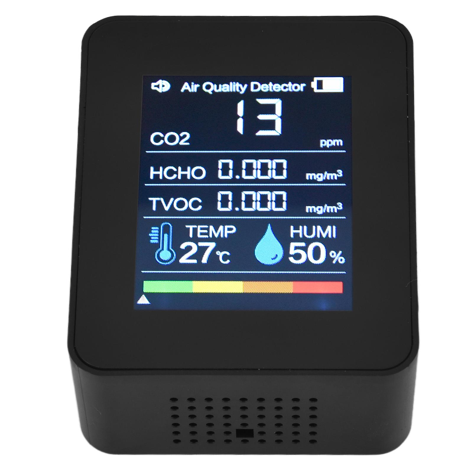 Temperature Humidity Tester 8 in 1 Air Quality Monitor with Gravity Sensor Carbon Dioxide Detector CO2 HCHO TVOC PM2.5 Temperature Humidity Tester