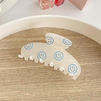 SUJI 2 PCS Hair Clips for Women Thin Hair  Strong Fixation Claw  Fashion Hairclips Cute Styling Shark Clip-----Smiley