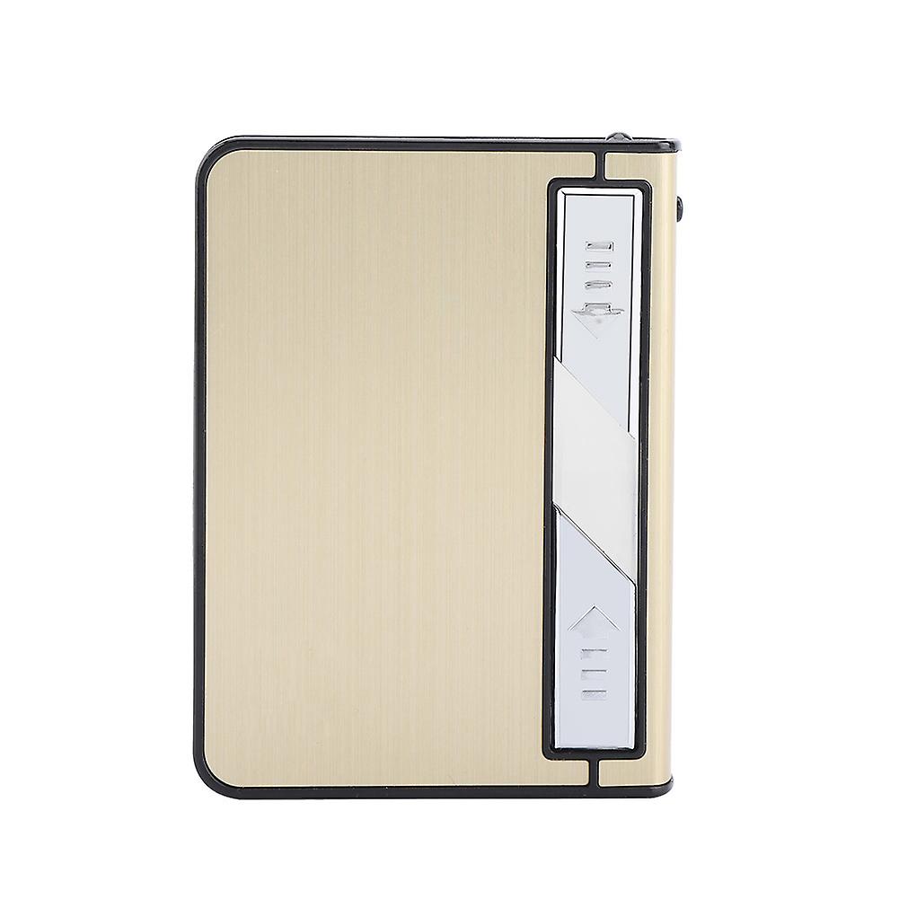 USB Automatische Zigarette Lagerung Fall Mit Inbuilt Windproof Feuerzeug Metall Box Halter Goldene