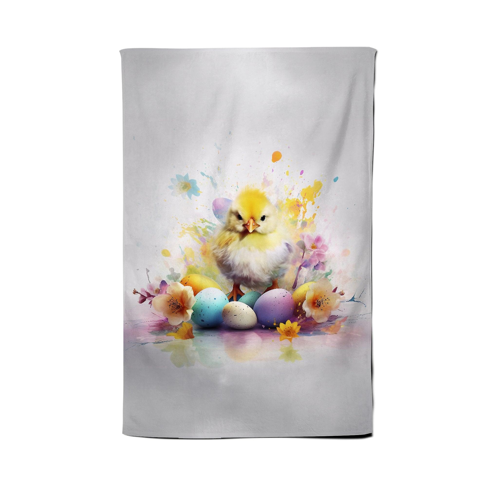 Easter Chick Splashart Tea Towel