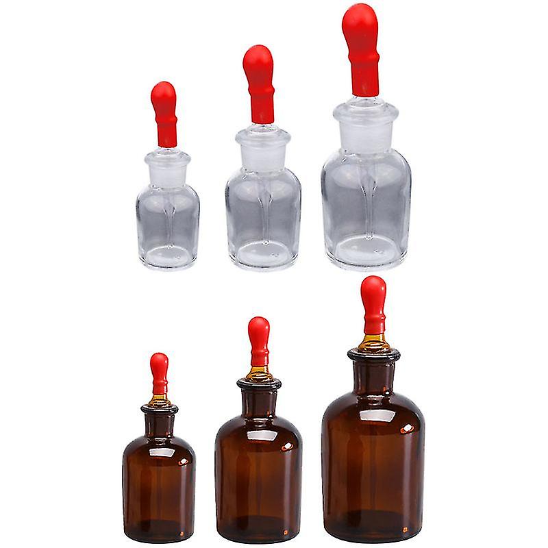 6pcs Transparent Glass Dropping Bottle