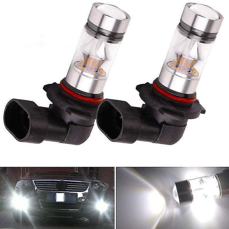 2x 9005 hb3 6000k 100w 2323 led-projektori sumua ajavat lamput valkoiset