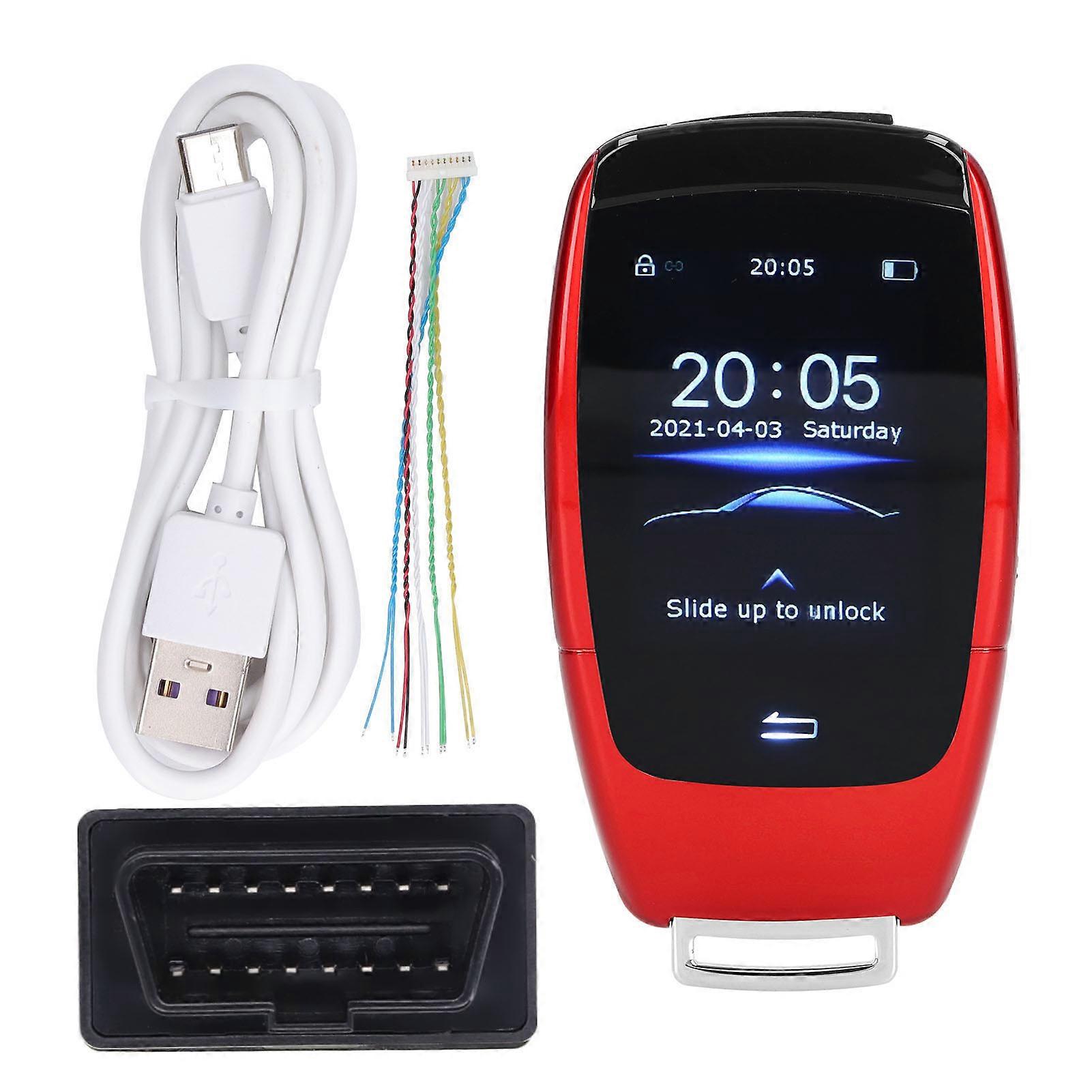 Universal TK900 LCD Touch Screen Smart Key Remote Keyless Entry for Start Stop Engine Button Models Red NO.54789