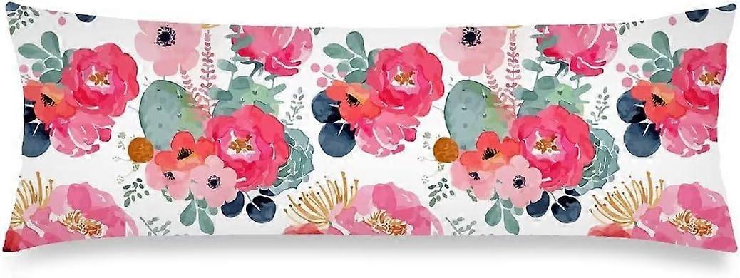 Çiçekler Vücut Yastık Kılıfı 20"x54" Yastık Kılıfı Bahar Çiçekli Kır Çiçekleri Çiçek Uzun Yastık Kılıfları Koruyucu Fermuarlı Dekoratif Çiçek Yatak Hapı