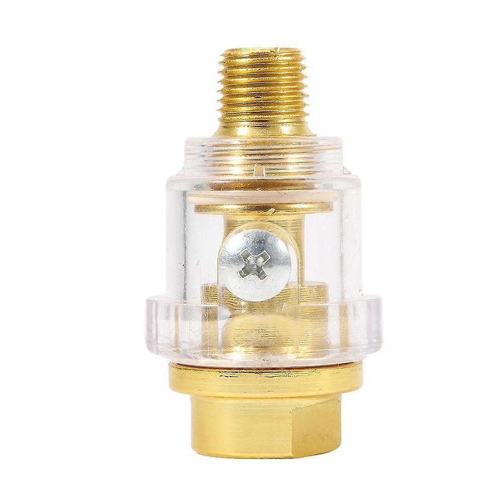 Professional 1/4in NPT Mini in Line Oiler Lubricator Gold Color Copper Pneumatic Tool Accessory