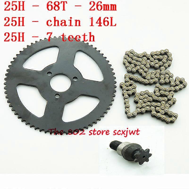 良質26mm 68歯25h 2ストローク+チェーン146リンクスプロケット47cc 49cc中国ポケットバイククワッド4輪ミニATV