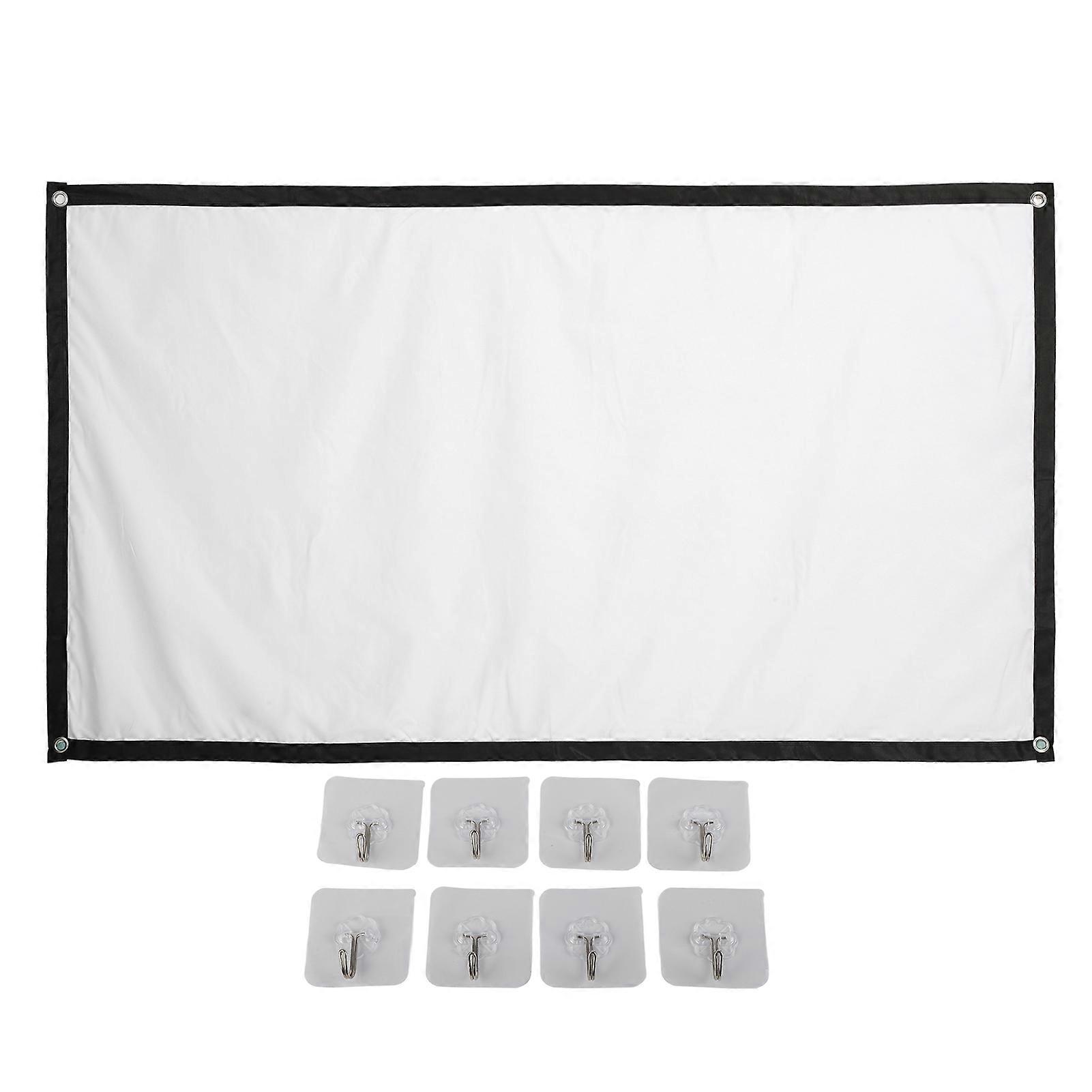 Projector Screen 100 Inch Hd Wrinkle Resistant Foldable Portable Projection Screen Cloth With Hook For Home Office