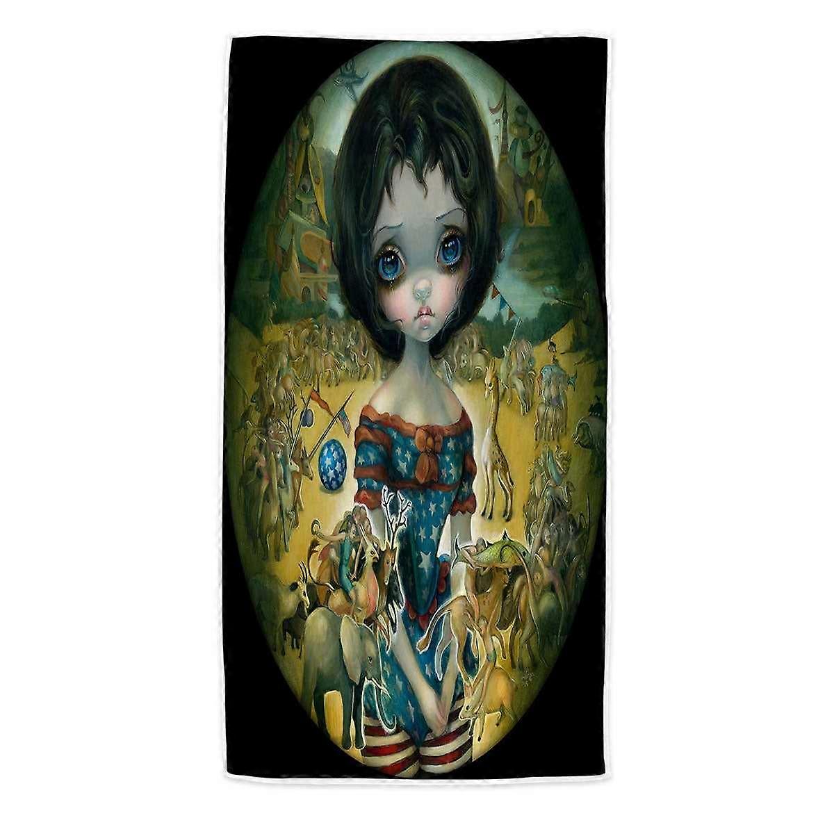 Art Painting Bosch Circus Girl Microfiber Beach Towel