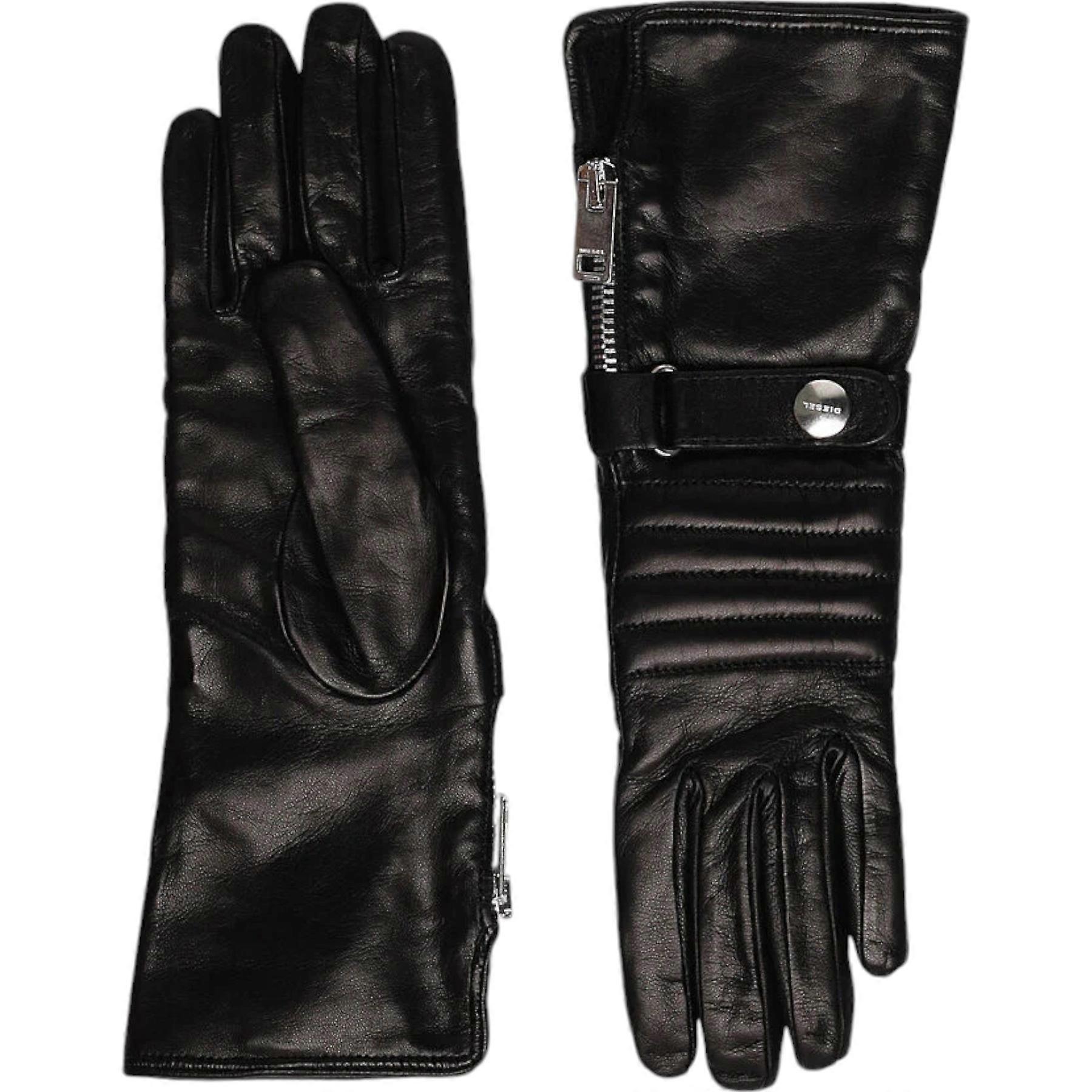 Diesel Gella-fl 0wauv Womens Soft Leather Biker Gloves
