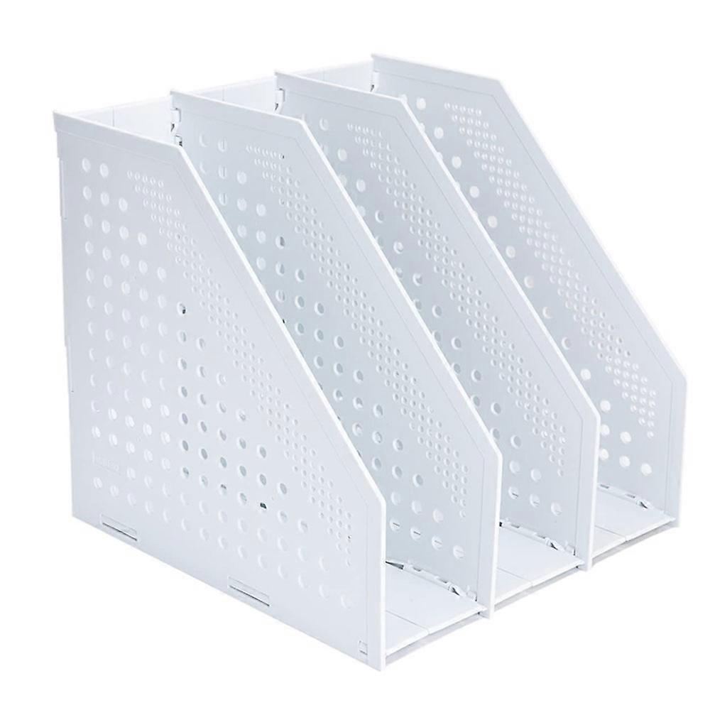 A4 Foldable Magazine File Holder with 4 Compartments, Desk Organiser for Office Organisation and Storage, Desk Organiser for School OfficeNEW8
