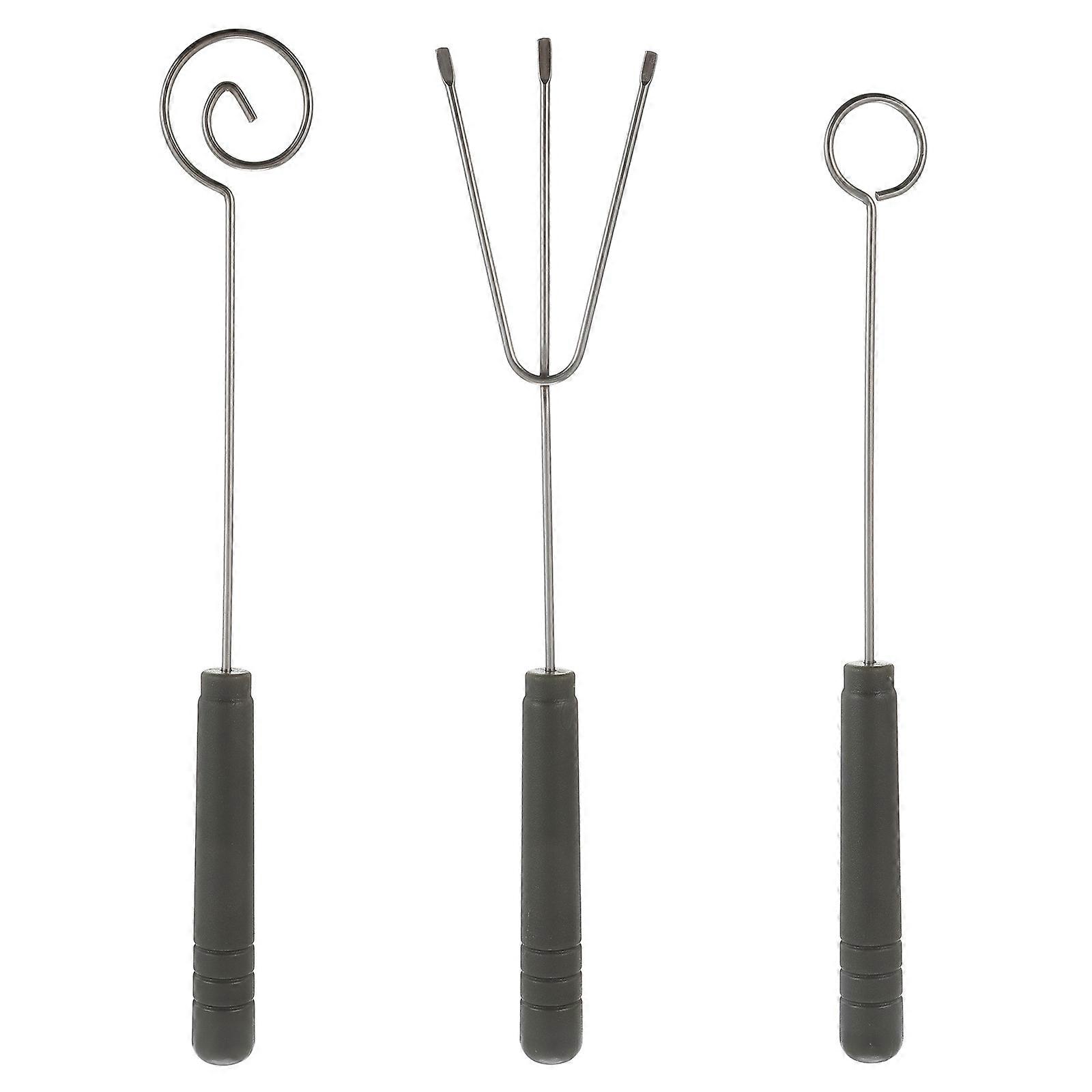3pcs Stainless Steel Dipping Forks Chocolate Fork Picks Kitchen Gadgets
