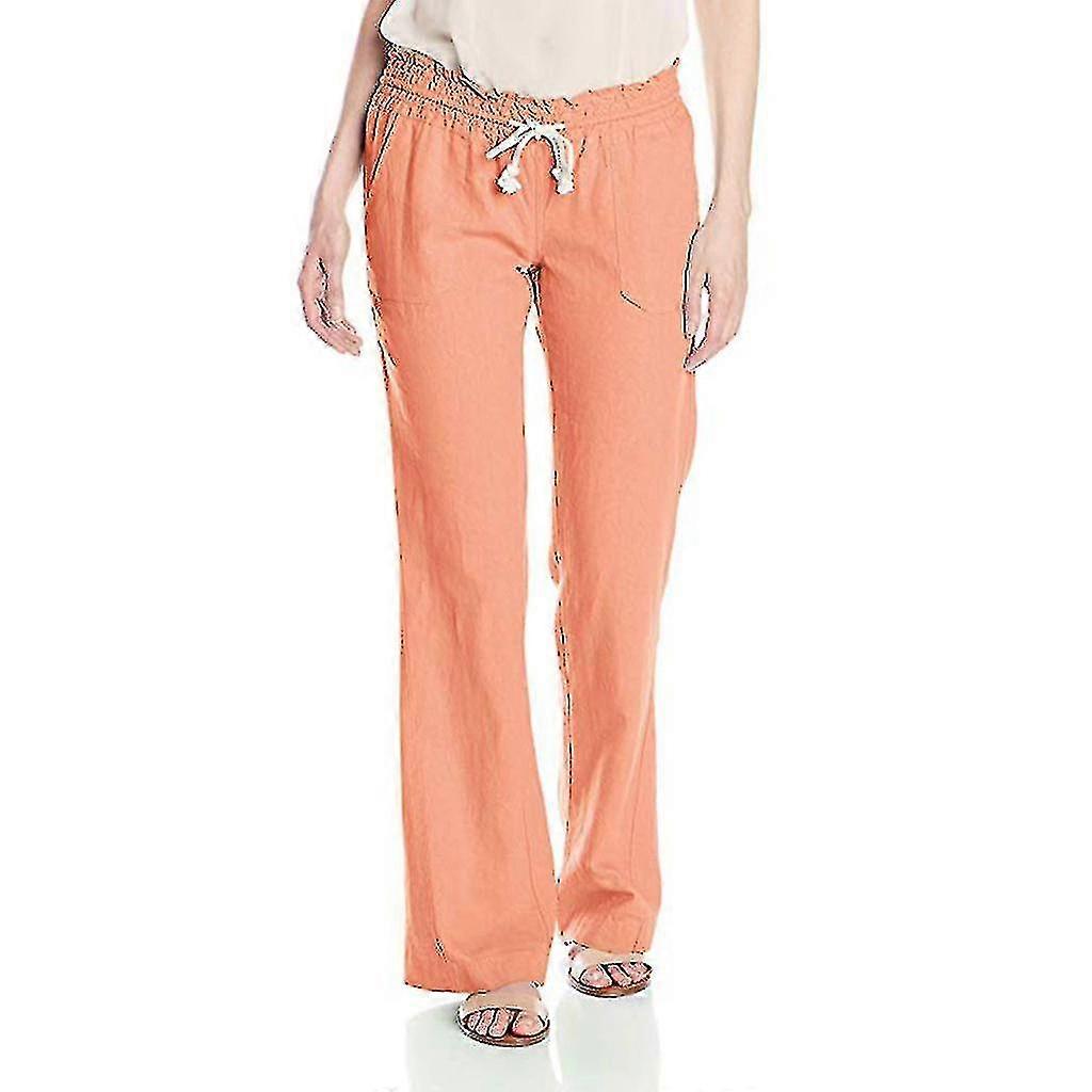 Pantalon de plage en coton et lin pour femme
