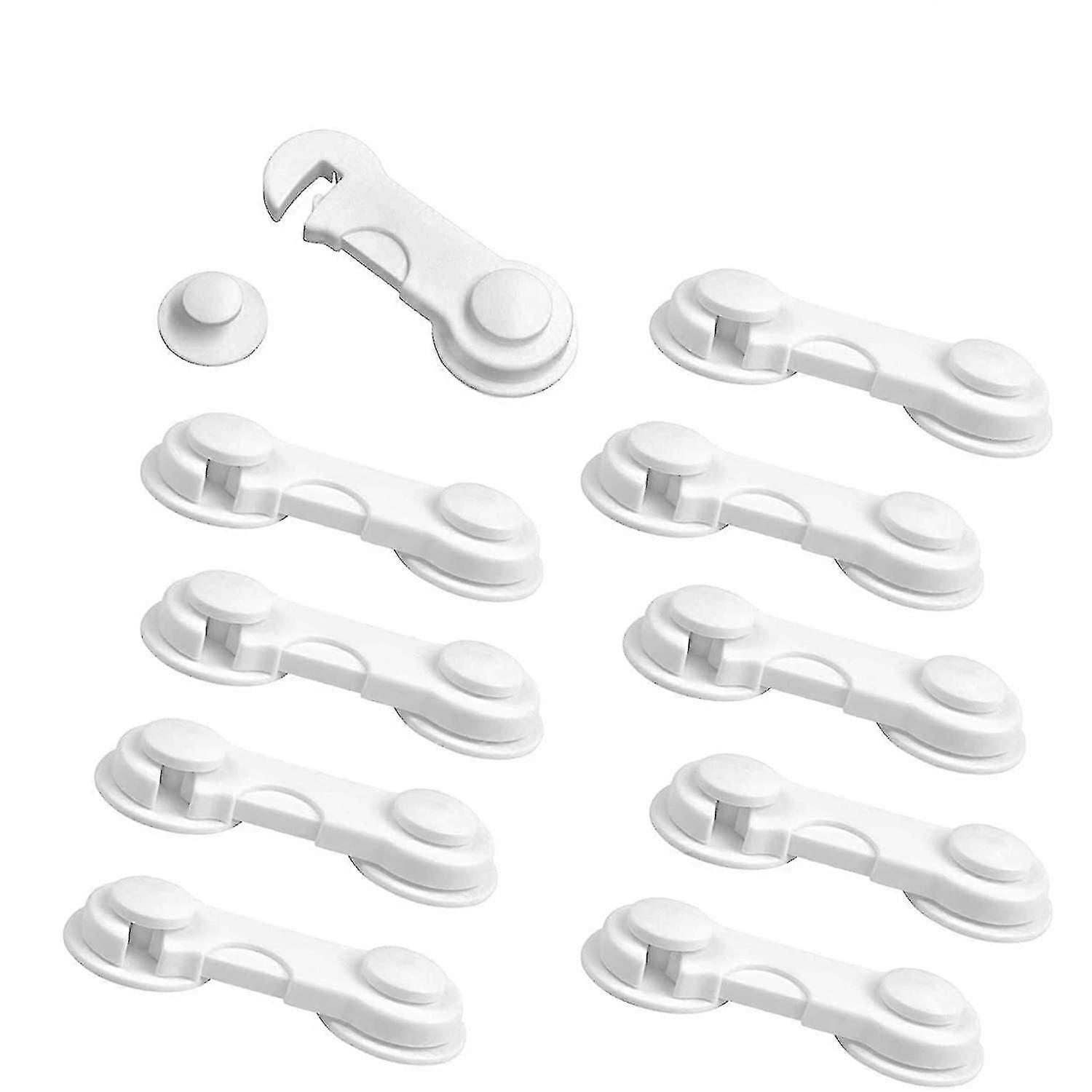 Child Lock Cabinet, White Baby Drawer Locks With Strong Adhesive,10pcs