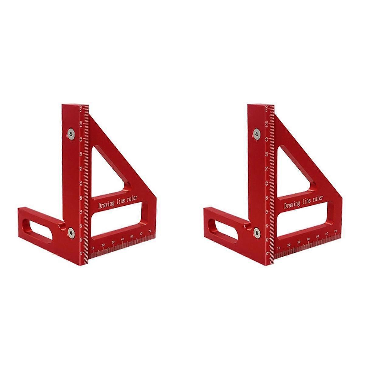 2X Woodworking Square Protractor Aluminum Alloy Miter Triangle Ruler Layout Measuring Tool for Carp