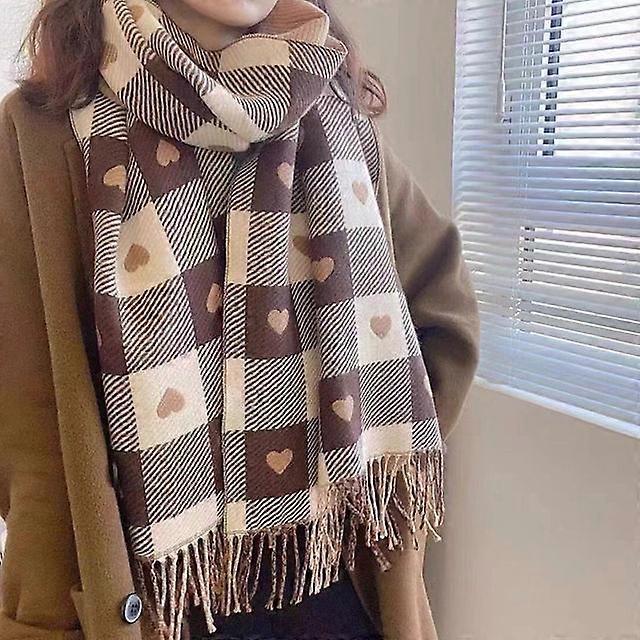 الأوشحة النساء محبوك نمط القلب منقوشة لوفي فتاة الشتاء الحفاظ على الدفء كلية المألوف الترفيه أنيقة اكسسوارات الإناث