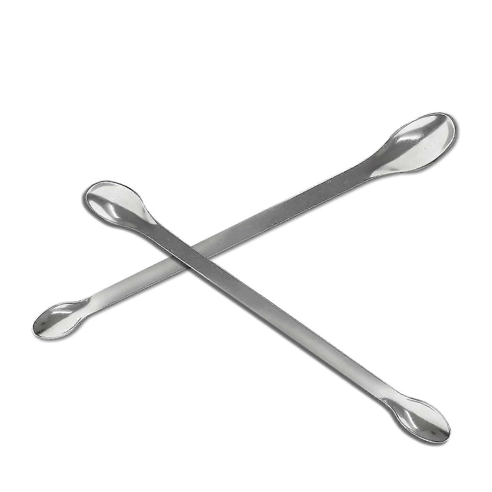 20 Pcs Double Ended Tiny Spoon Lab Spatula Stainless Steel Laboratory Mini Scoop For Reagent Sampli