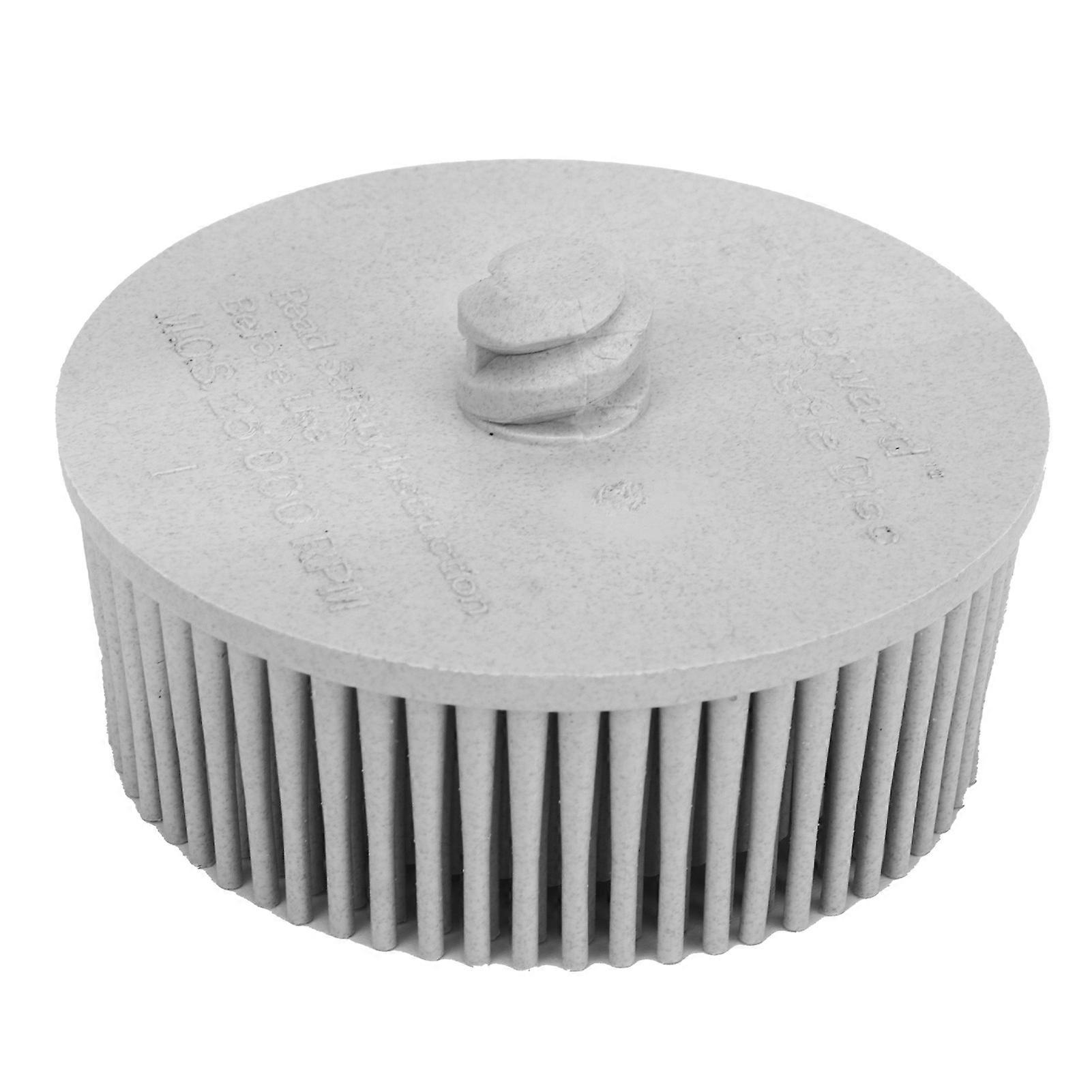 Disco de cerdas abrasivas de 2 polegadas com haste de fixação para remover rebarbas e revestimentos de ferrugem em metal cinza