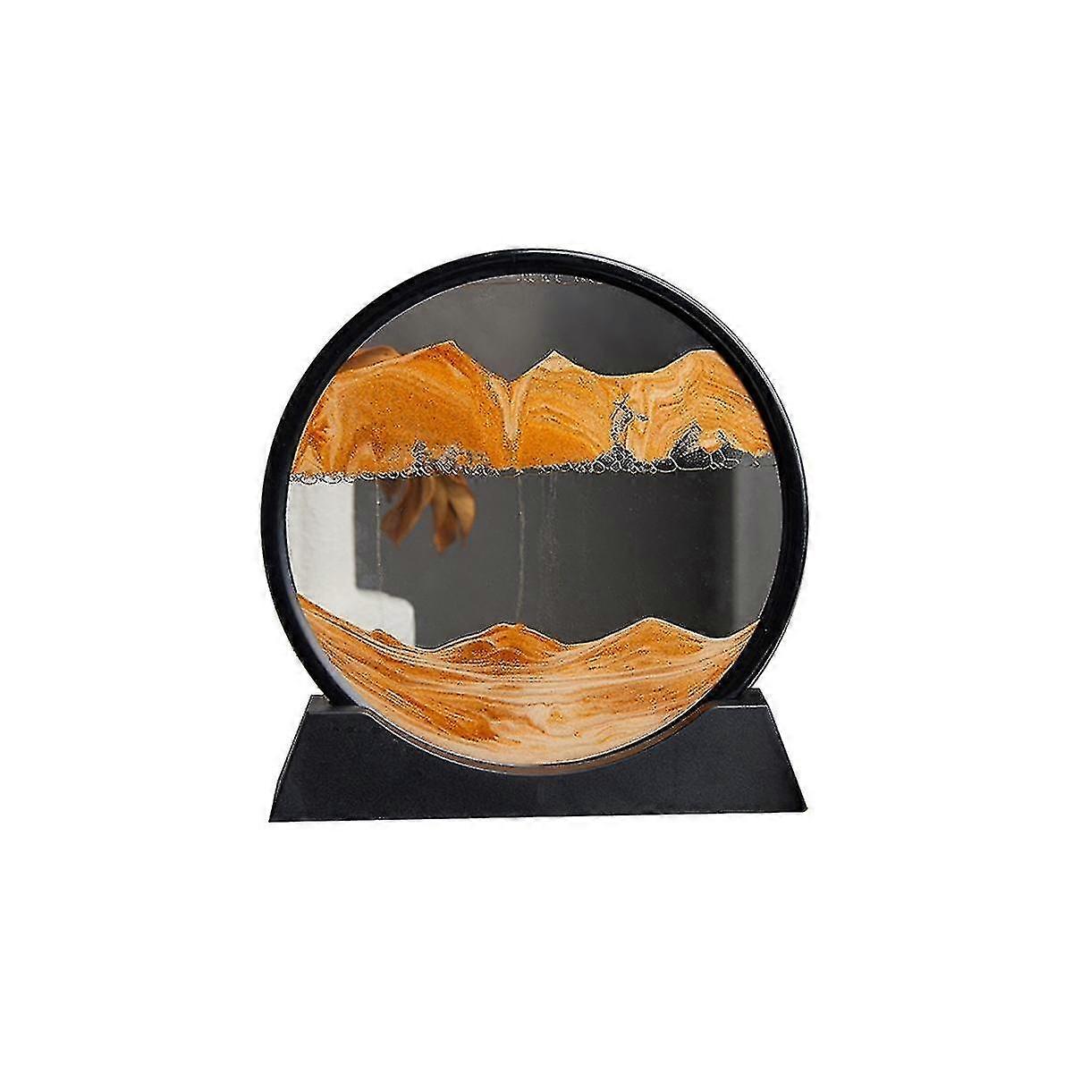 Sandscape Moving Sand Art Picture Round Hourglass 3d Mountain Sandscape Motion Display Flowing Sand