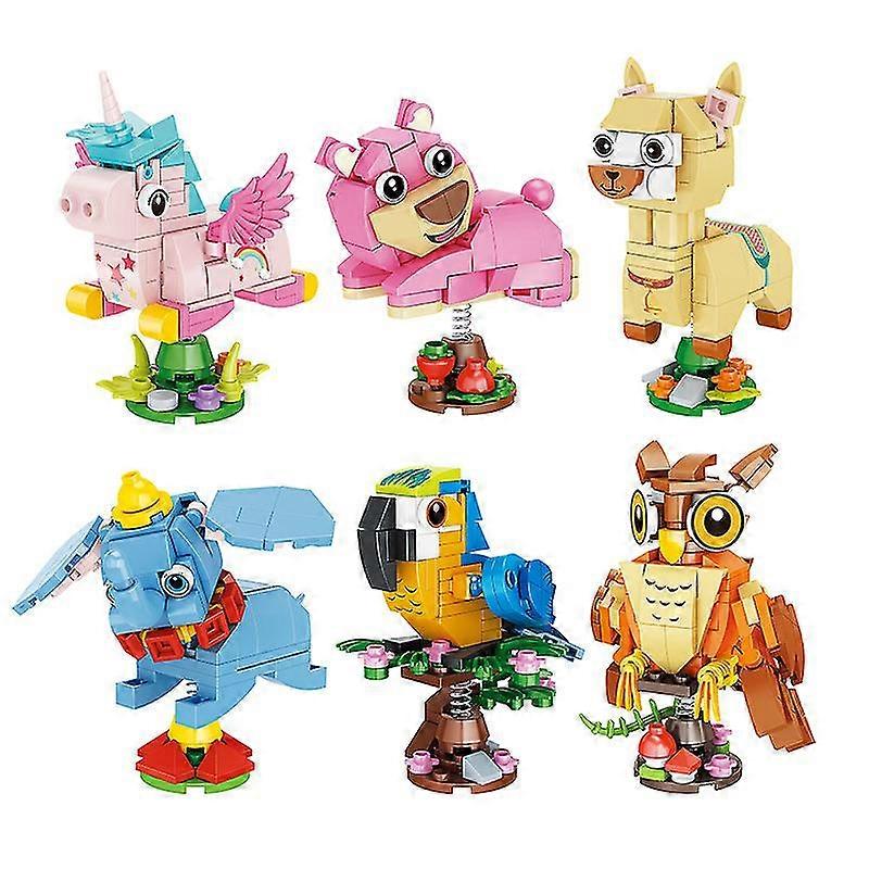 6pcs חלקיקים ניצנים חיית מחמד שייקר ילד חיה פאזל מודל צעצוע