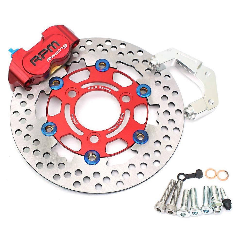 Redkid RPM CNC Motorcycle Scooter 82mm Calipers With 220mm Disc Brake Pump Adapter Bracket For Yamah