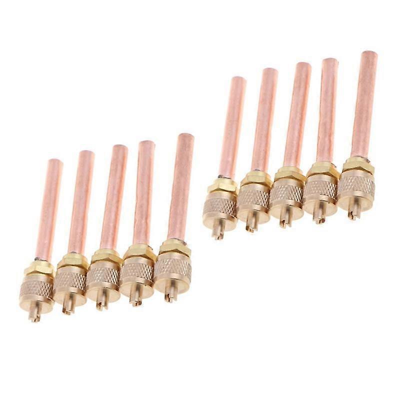 10Pcs Access Valve 1/4 inch SAE 1/4 inch OD 2.755 inch Stem Strong Core AC Air Conditioner Refriger