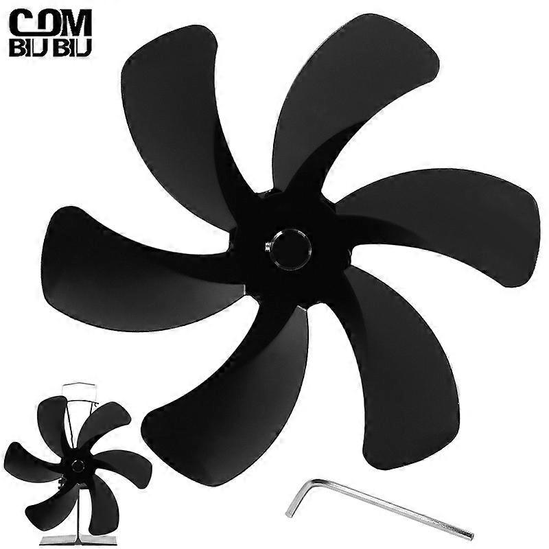 موقد مروحة بليد الحرارة بالطاقة 6 شفرات سبائك الألومنيوم مروحة الموقد فقط شفرة هادئة سجل الخشب حرق توزيع الحرارة الفعال