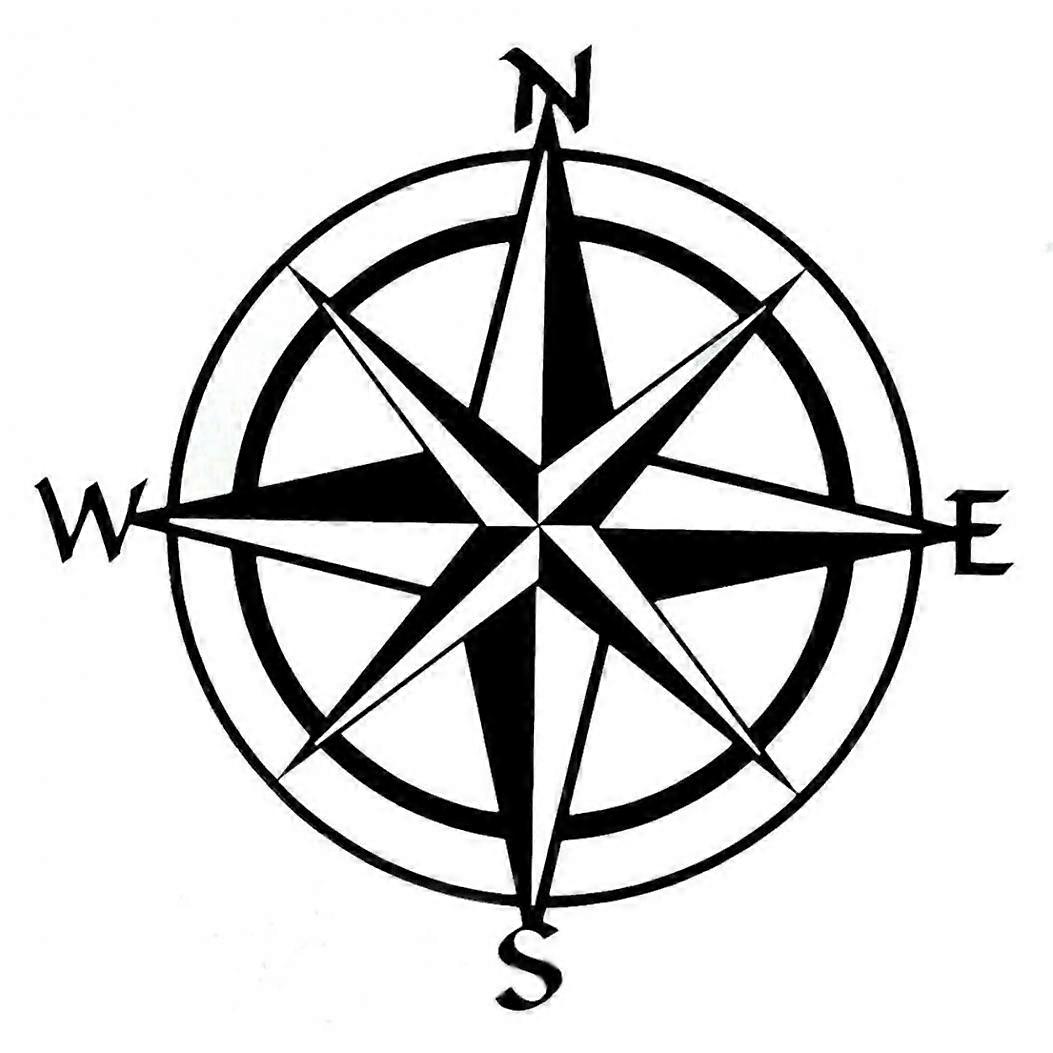 Unique Compass Pattern Car Truck Window Decal Reflective Sticker Decoration